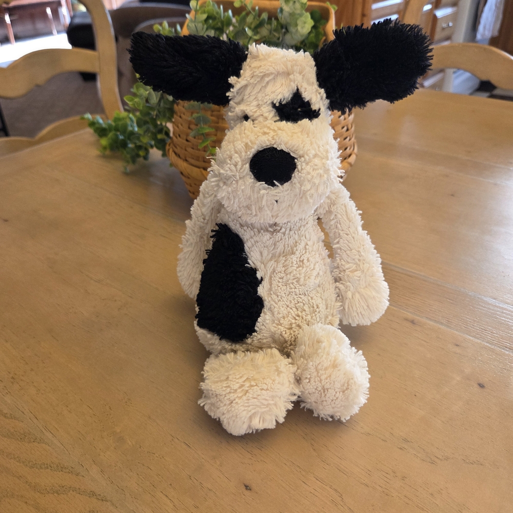 Jellycat Cream and Black Plush Puppy